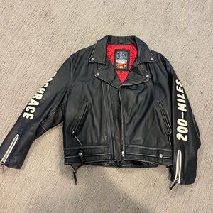 Diesel Black Bomber Jacket with Bold Sleeve Graphics